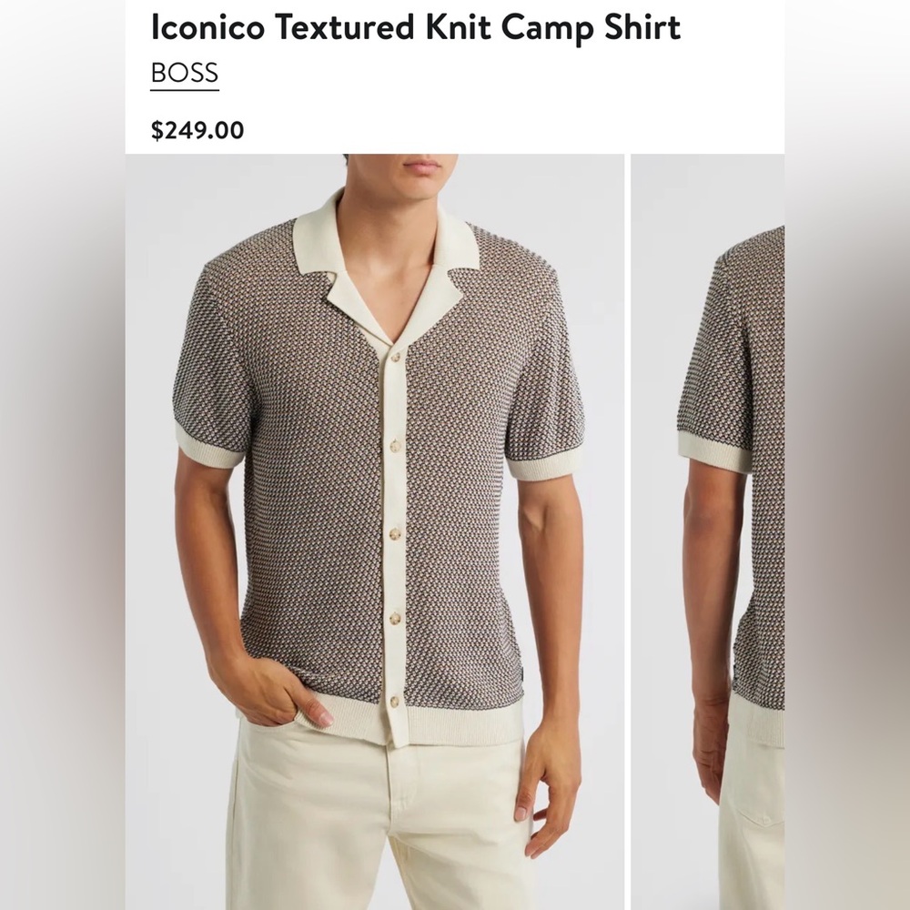 Boss Monochrome Patterned Polo